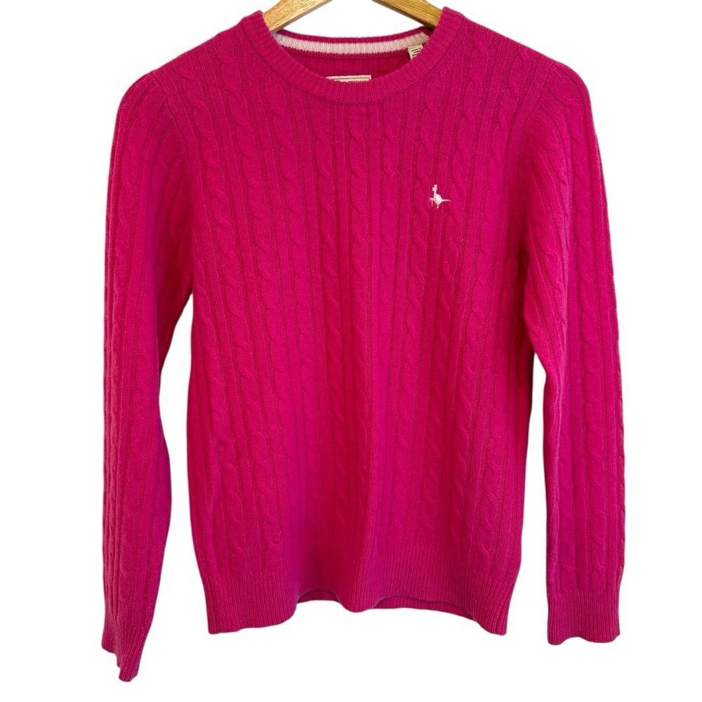 Jack Wills Fuchsia Tinsbury Merino Wool Cable Knit Sweater Size 6
